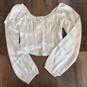 Hollister boho peasant prairie cottagecore long sleeve top XS New